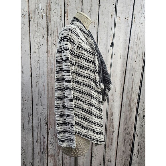 ALK Women's M Eddie Bauer Black‎ & White Open Drape Front Cardigan Sweater EUC! - Picture 4 of 8